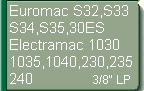 F�r Euromac S32, S33, S34, S36, S40, S41, Elektromac1030, 1035, 1040, 230, 235, 240  (3/8LP)