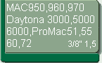 F�r Mac950, 960, 970, Daytona 3000, 5000, 6000, ProMac 51, 55, 60, 72 (3/8-1,5)