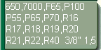F�r Partner 650, 7000, F65, P100, P55, P65, P70, R16, R17, R18, R19, R20, R22, R40 ( 3/8-1,5 )